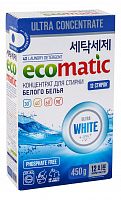 ECOMATIC WHITE Концентрированный стиральный порошок 450 гр. 24/ 24 кор