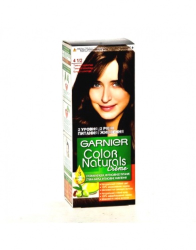 Стойкая питательная крем-краска для волос Garnier "Color Naturals", оттенок  4 1/2 Гор.Шо, 110 мл / 12 шт.