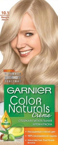 Стойкая питательная крем-краска для волос Garnier "Color Naturals", оттенок  10.1 Бел.пес, 110 мл / 12 шт.