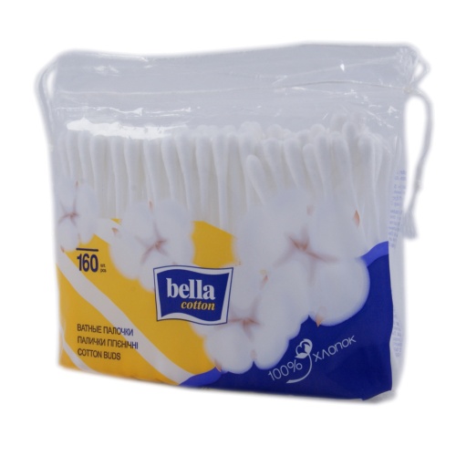 Bella Cotton ватные палочки 160 шт (в п/э упаковке)/72уп/BC-081-F160-047