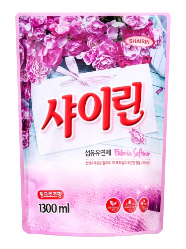 "SHAIRIN" Концентрированный кондиционер для белья Розовые цветы, мягкая упаковка 1,3л.