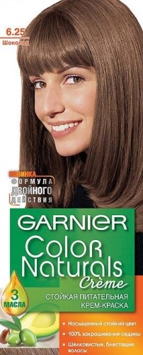 Стойкая питательная крем-краска для волос Garnier "Color Naturals", оттенок  6.25 Шоколад, 110 мл / 12 шт.