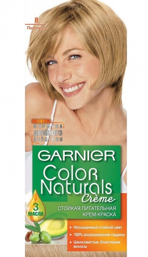 Стойкая питательная крем-краска для волос Garnier "Color Naturals", оттенок  8 Пшеница, 110 мл / 12 шт.