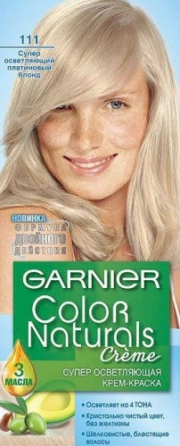 Стойкая питательная крем-краска для волос Garnier "Color Naturals", оттенок  111 Пл.Блонд, 110 мл / 12 шт.